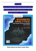 TEST BANK For Business Analytics&colon; Data Analysis & Decision Making&comma; 7th Edition by S&period; Christian Albright&comma; Wayne L&period; Winston&comma; Verified Chapters 1 - 19&comma; Complete Newest Version
