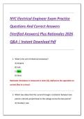 NYC Electrical Engineer Exam Practice  Questions And Correct Answers  &lpar;Verified Answers&rpar; Plus Rationales 2026  Q&A &vert; Instant Download Pdf 