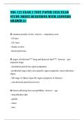 NSG 122 EXAM 2 TEST PAPER 2026 EXAM STUDY SHEET QUESTIONS WITH ANSWERS GRADED A&plus;