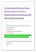 NYC Electrician &lpar;CUNY&rpar; Exam Practice  Questions And Correct Answers  &lpar;Verified Answers&rpar; Plus Rationales 2026  Q&A &vert; Instant Download Pdf 