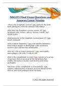 NSG223 Final Exam Questions and  Answers Latest Version