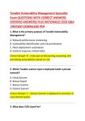 Tenable Vulnerability Management Specialist Exam Questions with Answers