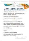 ExCPT Pharmacy Tech Exam  Questions and Answers Latest Version 