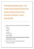 NYC Elevator Mechanic Exam &ndash; Full Length Practice Questions And Correct  Answers &lpar;Verified Answers&rpar; Plus  Rationales 2026 Q&A &vert; Instant  Download Pdf  