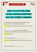 LGAV 3110 UNT FINAL EXAM ACTUAL 2026 QUESTIONS AND 100&percnt; CORRECT ANSWERS