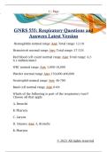 GNRS 555&colon; Respiratory Questions and  Answers Latest Version