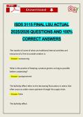 ISDS 3115 FINAL LSU ACTUAL 2026 QUESTIONS AND 100&percnt; CORRECT ANSWERS