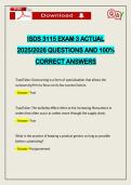 ISDS 3115 EXAM 3 ACTUAL 2026 QUESTIONS AND 100&percnt; CORRECT ANSWERS