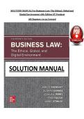 Business Law &ndash; Ethical&comma; Global&comma; and Digital Environment &lpar;18th Edition&rpar; by Jamie Darin Prenkert &vert; Complete Solutions Manual &vert; Step-by-Step Answers for All Chapters