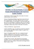 TEXES 7-12 Social Studies Content  Exam &lpar;232&rpar; Questions and Answers  Latest Version