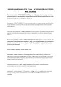 MEDIA COMMUNICATION EXAM 1 STUDY GUIDE QUESTIONS AND ANSWERS
