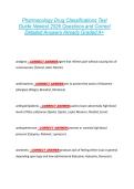 Pharmacology Drug Classifications Test  Guide Newest 2026 Questions and Correct  Detailed Answers Already Graded A&plus; 