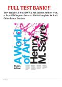 Test Bank For A World Of Art&comma; 9th Edition Author&colon; Henry M&period; Sayre All Chapters Covered 100&percnt; Complete A&plus; Study Guide Latest Version