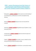 D665 - Learner Development and the Science of  Learning Study Guide Newest 2026 Questions  and Correct Detailed Answers Already Graded A&plus; 