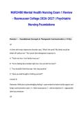 NUR2488 Mental Health Nursing Exam 1 Review - Rasmussen College 2026-2027 &vert; Psychiatric Nursing Foundations