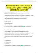 Biomed INBDE Exam UPDATED  Study Guide QUESTIONS AND  CORRECT ANSWERS 
