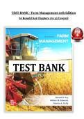 Test Bank for Farm Management &lpar;10th Edition&rpar; by Ronald Kay &vert; ISBN 9781266318559 &vert; All Chapters Covered &vert; 100&percnt; Complete A&plus; Study Guide