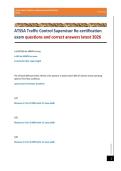 ATSSA Traffic Control Supervisor Re-certification exam questions and correct answers latest 2026