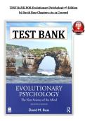 Test Bank for Evolutionary Psychology&colon; The New Science of the Mind &lpar;7th Edition&rpar; by David M&period; Buss &vert; Chapters 1&ndash;13 