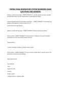 PNP301 FINAL RESPIRATORY SYSTEM DISORDERS EXAM QUESTIONS AND ANSWERS