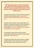 FTCE Physical Education K-12 Exam &vert; Most Recent  Exam 2026 Actual Complete Real Exam Questions  With 100&percnt; Correct Answers&vert;&vert;Verified Exam&excl;&excl;&excl; &vert; Verified  Answers &vert; Already Graded A&plus; &vert; Guaranteed Success&excl;&excl; &vert;  Newest Exam&excl;&excl;&excl; 