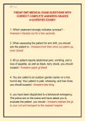 FISDAP EMT MEDICAL EXAM QUESTIONS WITH  CORRECT COMPLETE ANSWERS GRADED  A&plus;&vert;&vert;VERIFIED EXAM&excl;&excl;&excl;