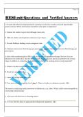 HESI exit Questions  and  Verified Answers 