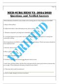 MED SURG HESI V2 - 2024&sol;2025  Questions  and  Verified Answers