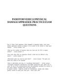 PA MOTOR VEHICLE PHYSICAL DAMAGE APPRAISER - PRACTICE EXAM QUESTIONS&period;