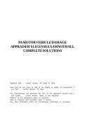 PA MOTOR VEHICLE DAMAGE APPRAISER-S LICENSE EXAM WITH ALL COMPLETE SOLUTIONS