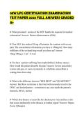 68W LPC CERTIFICATION EXAMINATION TEST PAPER 2026 FULL ANSWERS GRADED A&plus;