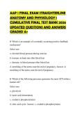 A&P 1 FINAL EXAM STRAIGHTERLINE ANATOMY AND PHYSIOLOGY 1 CUMULATIVE FINAL TEST BANK 2026 UPDATED QUESTIONS AND ANSWERS GRADED A&plus;
