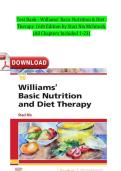  Test Bank for Williams Basic Nutrition and Diet Therapy 16th Edition by Nix William&colon;TEST BANK FOR WILLIAMS&rsquo; BASIC NUTRITION AND DIET THERAPY 16TH EDITION&colon; Updated A Plus Solution&colon; &lpar;Chapter 1&lowbar;23&rpar;