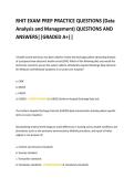 RHIT EXAM PREP PRACTICE QUESTIONS &lpar;Data  Analysis and Management&rpar; QUESTIONS AND  ANSWERS&vert;&vert;GRADED A&plus;&vert;&vert;