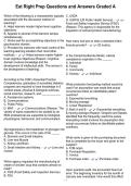 Eat Right Prep Questions and Answers Graded A