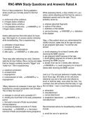 RNC-MNN Study Questions and Answers Rated A