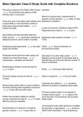 Water Operator Class D Study Guide with Complete Solutions
