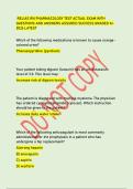 RELIAS RN PHARMACOLOGY TEST ACTUAL EXAM WITH  QUESTIONS AND ANSWERS ASSURED SUCCESS GRADED A&plus;  2026 LATEST