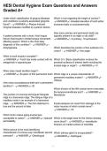 HESI Dental Hygiene Exam Questions and Answers Graded A&plus;