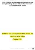 Test Bank for Nursing Research in Canada 5th Edition &ndash; 100&percnt; Accurate Answers &vert; Exam Prep &vert; Latest Update 2026 &ndash; Mina Singh