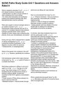 NU545 Patho Study Guide Unit 1 Questions and Answers Rated A