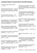 Louisiana Class D License Exam Test with Answers