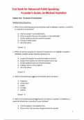 Advanced Public Speaking&colon; A Leader's Guide&comma; 2nd Edition &ndash; Michael J&period; Hostetler&comma; Mary L&period; Kahl &ndash; ISBN 9781138216686 &ndash; Test Bank &lpar;All Chapters Covered 1&ndash;13&rpar;