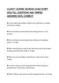 CLASS F LICENSE GEORGIA EXAM SCRIPT 2026 FULL QUESTIONS AND VERIFIED ANSWERS 100&percnt; CORRECT
