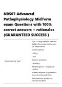 NR507 Advanced Pathophysiology MidTerm exam Questions with 100- correct answers &plus; rationales