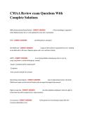 CMAA Review exam Questions With Complete Solutions