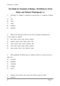 Essentials of Biology&comma; 7th Edition by Mader and Windelspecht Test Bank&comma; Questions and Answers &lpar;All Chapters 1-32&rpar;
