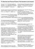 FL Business and Finance Practice Test Questions and Answers