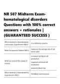 NR 507 Midterm Exam- hematological disorders Questions with 100- correct answers &plus; rationales