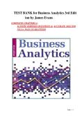 Test Bank Business Analytics 3rd Edition James Evans &vert; All Chapters Included